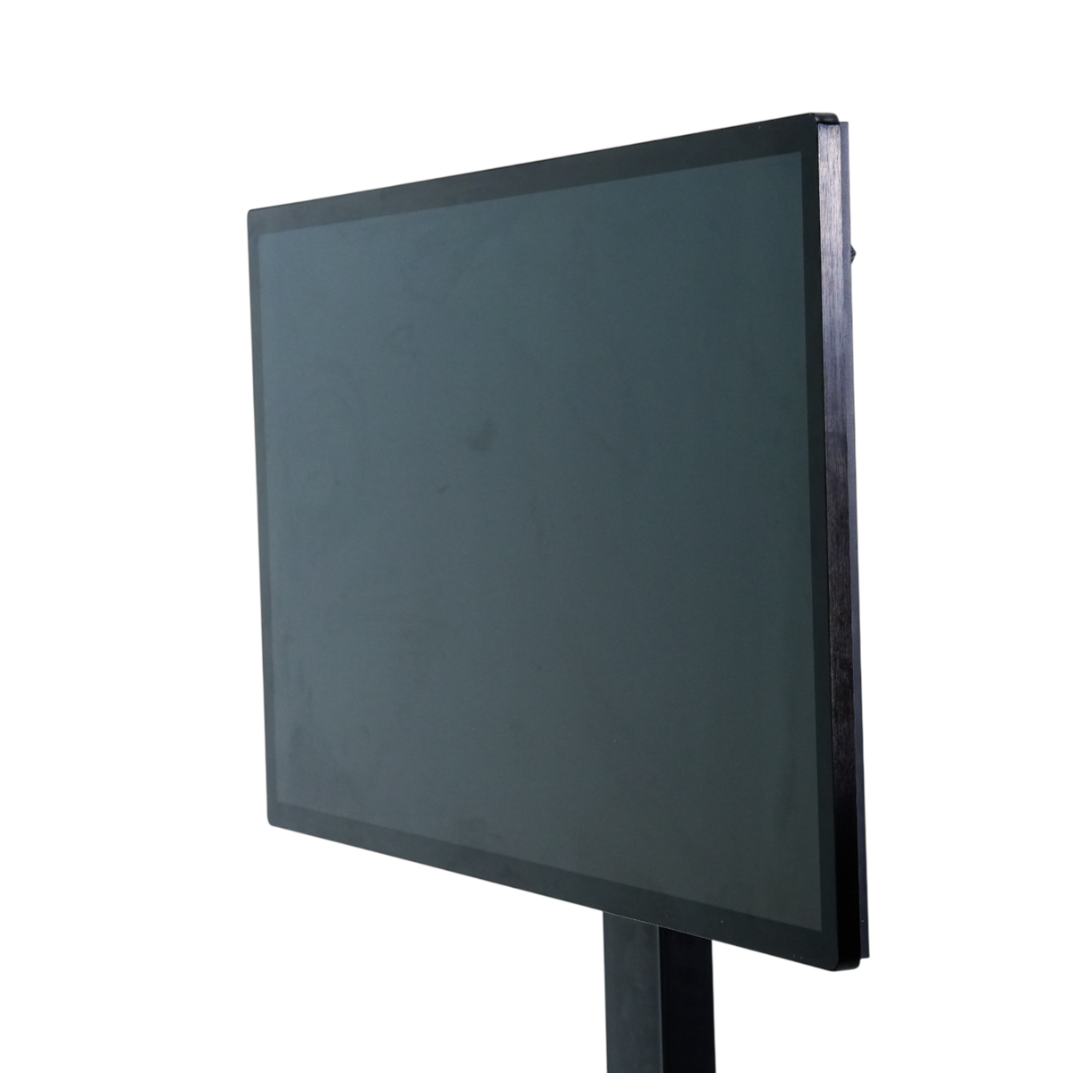 43-inch RLCD display, three-quarter view on a black stand