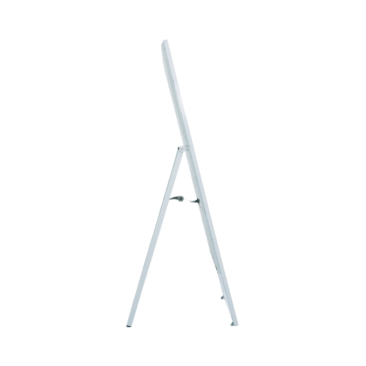 Side profile of the 43-inch RLCD kiosk with the A-frame stand open