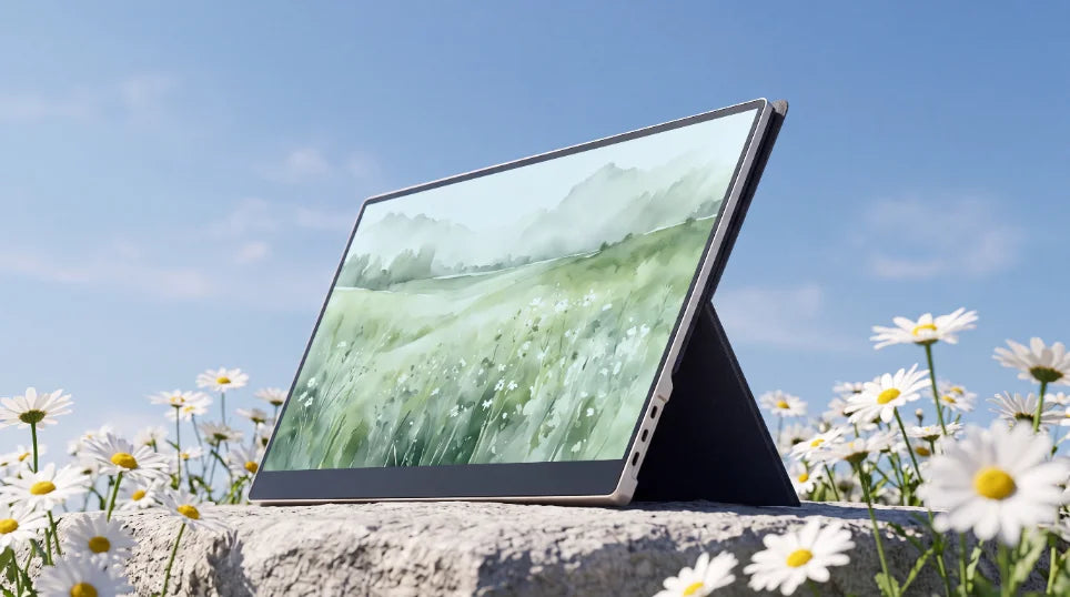A transflective LCD panel in use